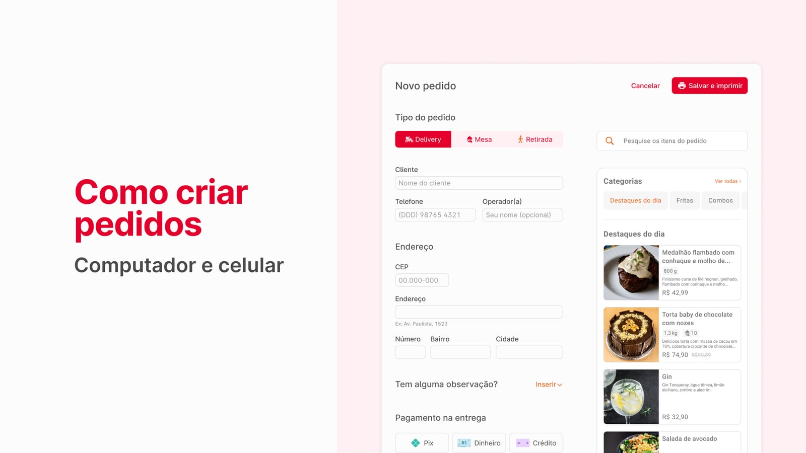 [Vídeo] Como criar pedidos pelo computador e celular